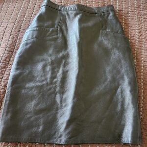 Vintage Genuine Imported Leather sexy black pencil skirt